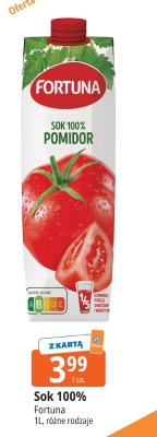 Sok 100% pomidor Fortuna promocja w Leclerc