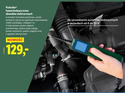 Parkside Samochodowy tester obwodów elektrycznych promocja w Lidl