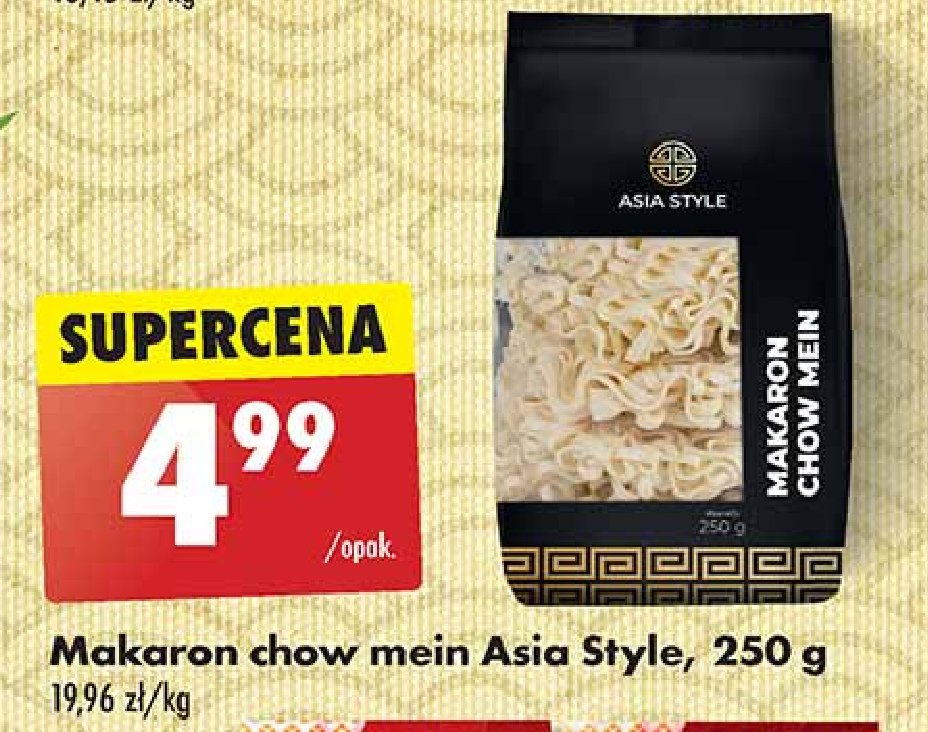 Makaron chow mein Asia style promocja w Biedronka