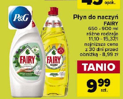 Płyn do mycia naczyń citrus Fairy extra+ promocja w Carrefour Market