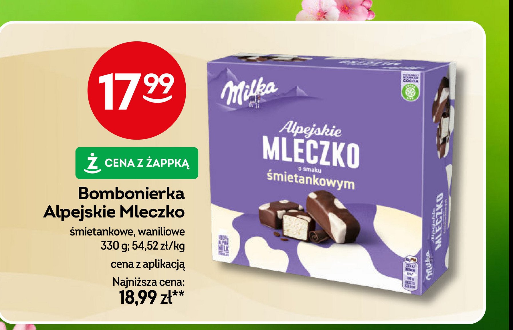 Czekoladki happy cows Milka alpejskie mleczko promocja w Żabka