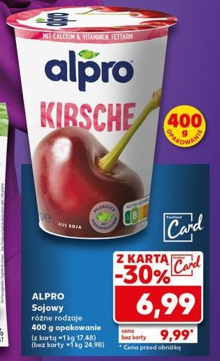 Jogurt sojowy truskawka wiśnia daktyle Alpro promocja