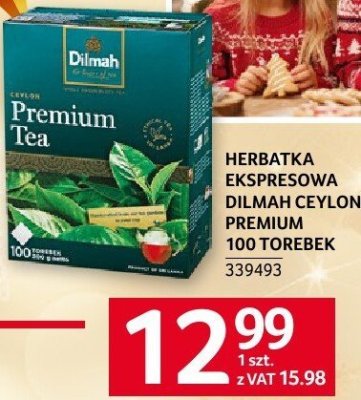 Herbatka ekspresowa Dilmah Premium 100 torebek promocja w Selgros