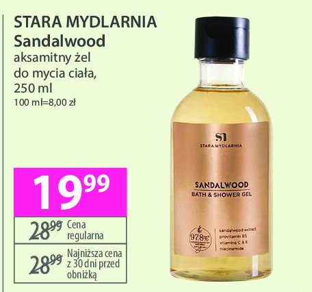 Żel pod prysznic sandalwood Stara mydlarnia promocja