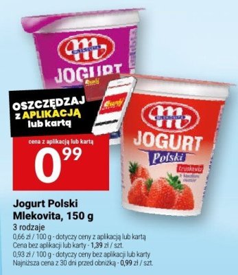 Jogurt Polski Mlekovita, 150 g promocja w Twój Market