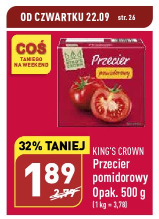Przecier pomidorowy King's crown (aldi) promocje