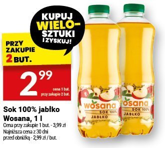 Sok 100% jabłko Wasana, 1 l promocja w Twój Market
