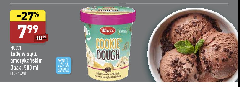 Lody cookie dough Mucci promocja