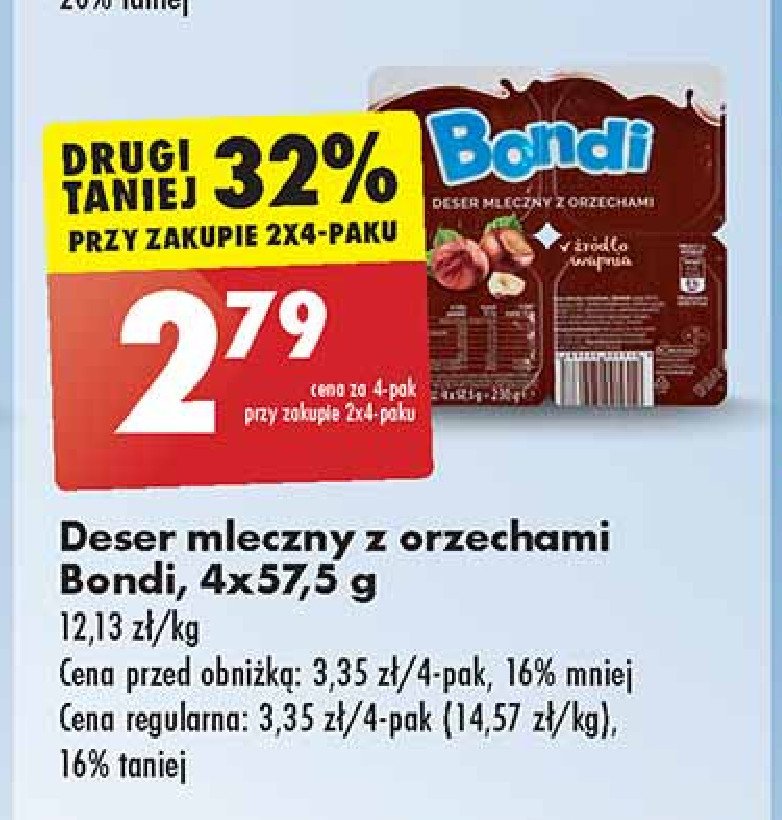 Deser mleczny z orzechami Bondi promocja