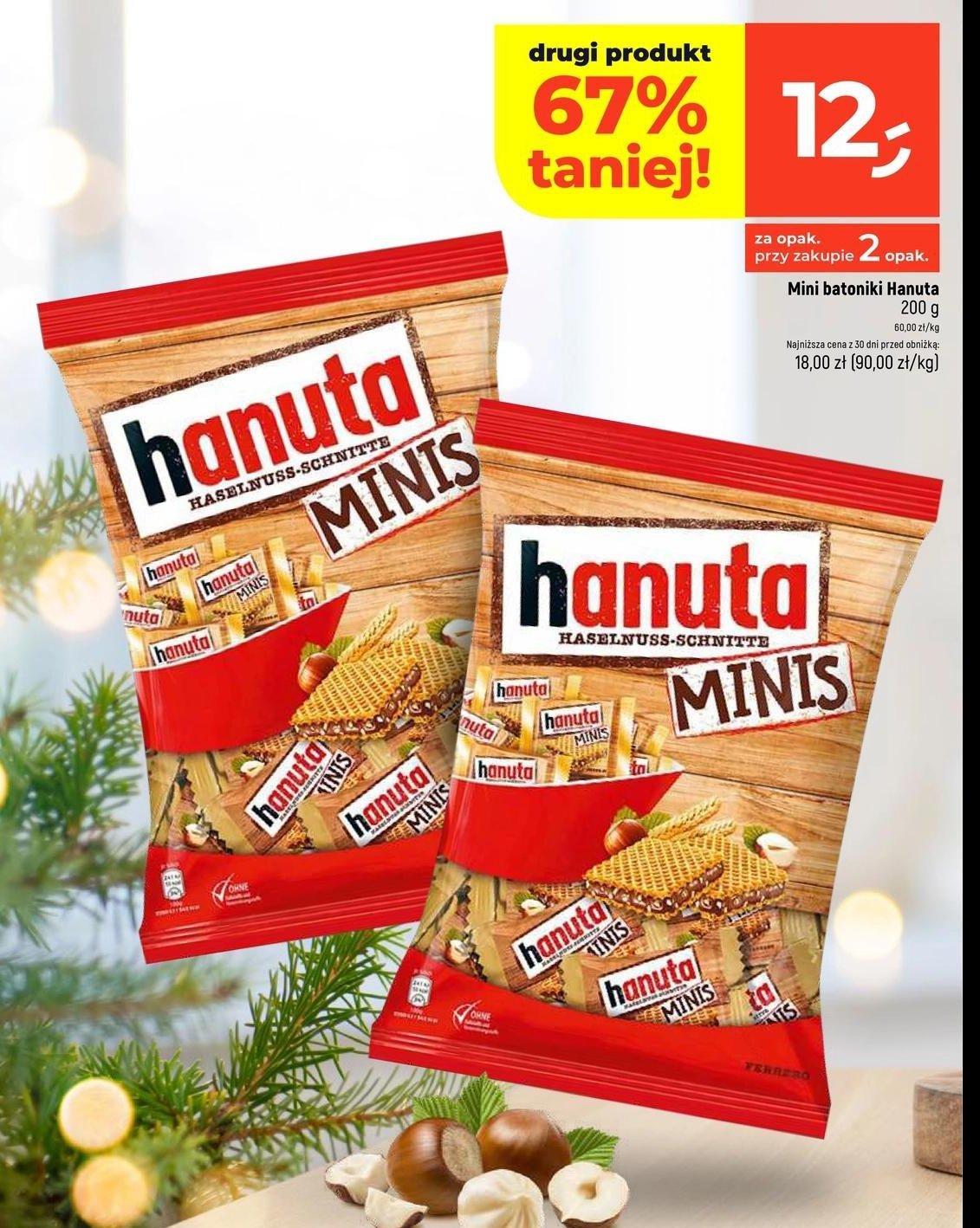 Wafelki orzechowe mini Hanuta promocja w Dealz