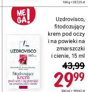 Krem pod oczy i na powieki fitodozuj膮cy Uzdrovisco promocja
