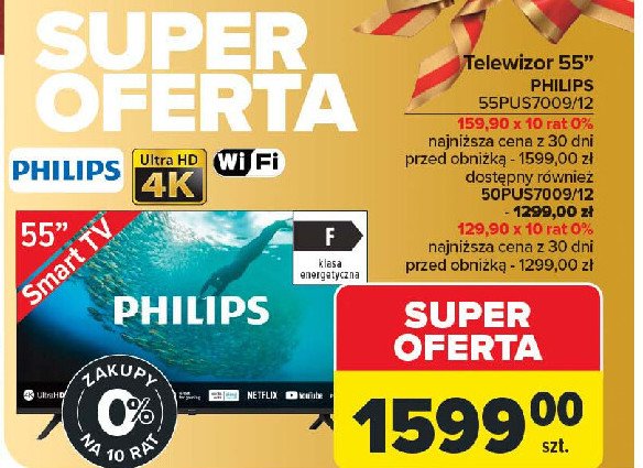 Telewizor 50pus7009 Philips promocja w Carrefour Market