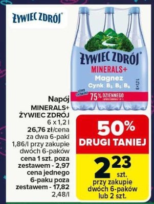 Napój MINERALS+ Żywiec Zdrój Magnez Cynk B1 B2 B6 promocja w Carrefour