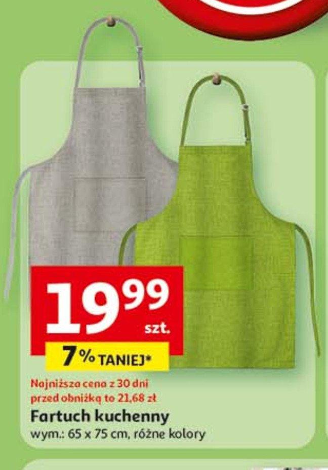 Fartuch kuchenny 65 x 75 cm promocja w Auchan