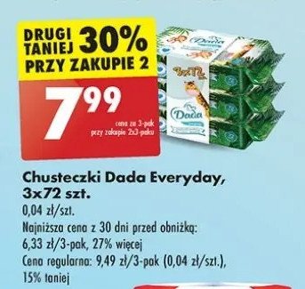 Chusteczki rumianek i alantoina Dada everyday promocja