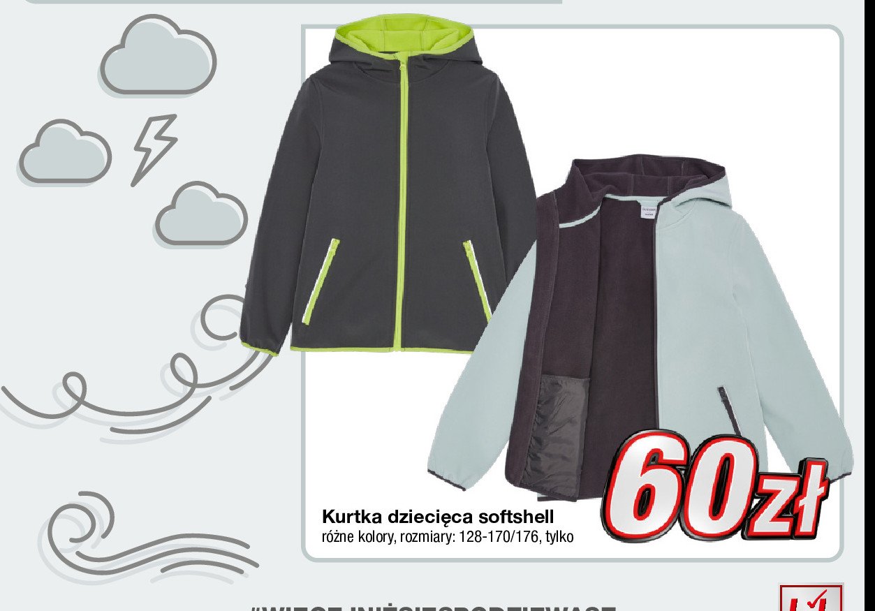 Kurtka dziecięca softshell 98-170/176 promocja