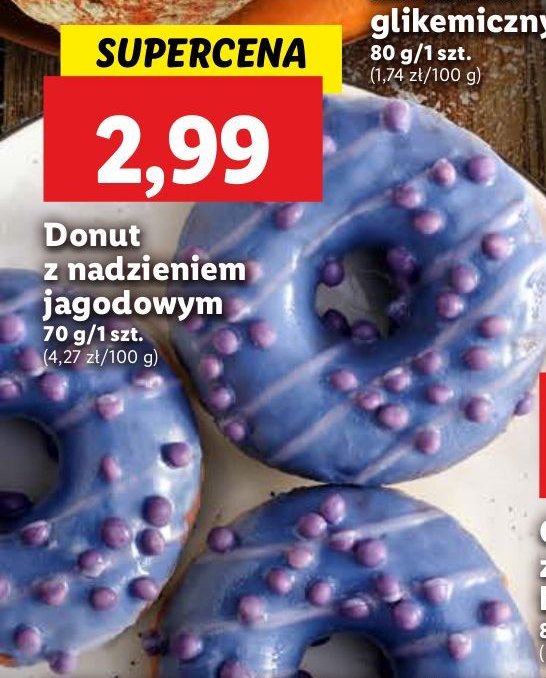 Donut z nadzieniem jagodowym promocja