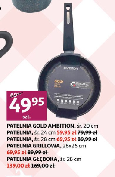 Patelnia głęboka gold 28 cm Ambition promocja w Dealz