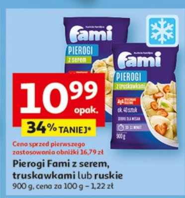 Pierogi Fami z serem, truskawkami lub ruskie promocja w Auchan