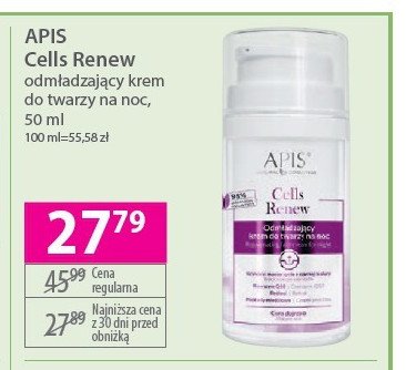 Krem do twarzy na noc Apis cells renew promocja