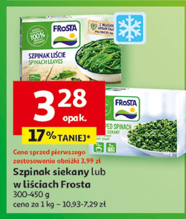 Szpinak w liściach Frosta promocja