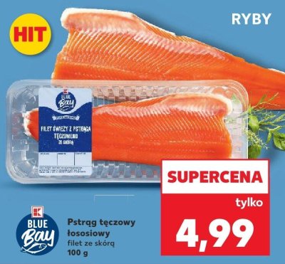 Pstrąg tęczowy łososiowy filet ze skórą Blue Bay promocja w Kaufland