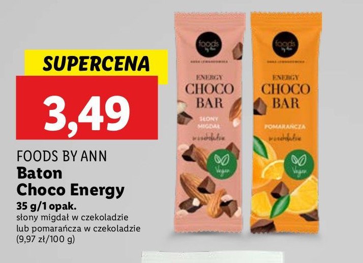 Baton choco bar pomarańcza w czekoladzie Foods by ann promocja