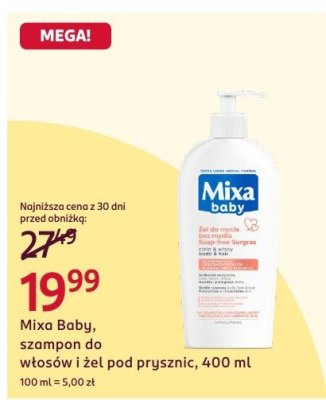 Szampon do włosów i żel pod prysznic Mixa Baby, 400 ml promocja w Rossmann