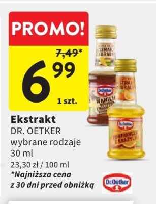Ekstrakt DR. OETKER wybrane rodzaje 30ml promocja w Intermarche