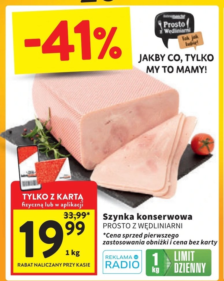 Szynka konserwowa Intermarche prosto z wędliniarni promocja w Intermarche