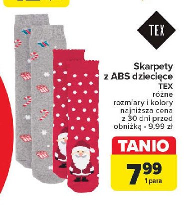 Skarpety dziecięca z abs Tex promocja w Carrefour