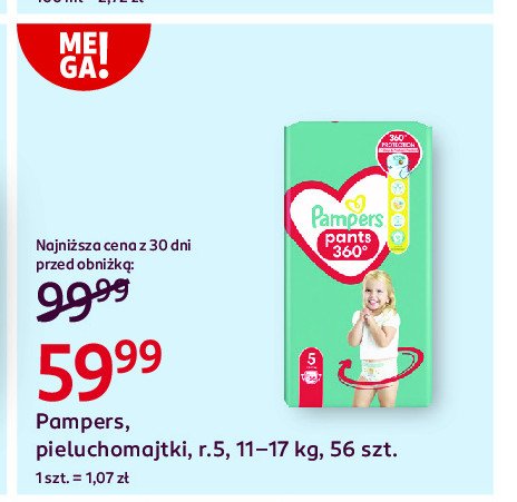 Pieluchomajtki 5 Pampers pants promocja w Rossmann