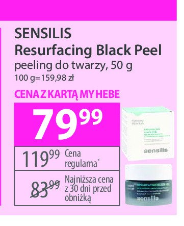 Peeling do twarzy rewitalizujący Sensilis black peel promocja