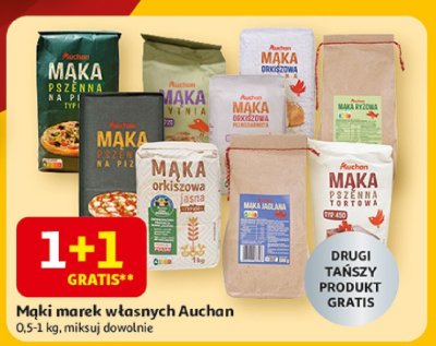 Mąki marek własnych Auchan 1+1 gratis promocja w Auchan