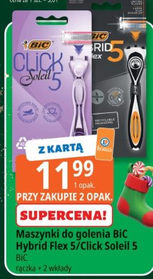 Maszynki do golenia BIC Hybrid Flex 5/Click Soleil 5 BIC rączka + 2 wkłady promocja w Leclerc