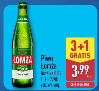 Piwo Łomża 3+1 gratis promocja w Aldi