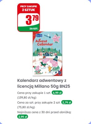 Kalendarz adwentowy z licencją Peppa Pig promocja w Dino