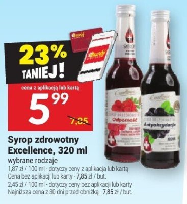Syrop zdrowotny Excellence, 320 ml promocja w Twój Market