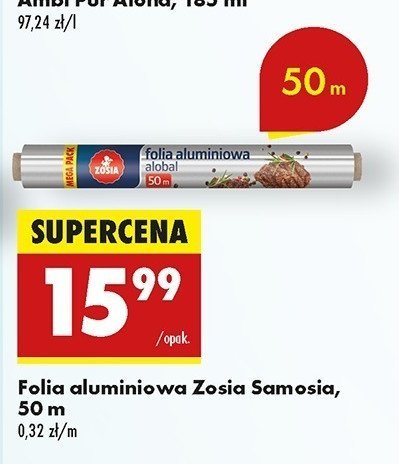Folia aluminiowa 50 m Zosia samosia promocja