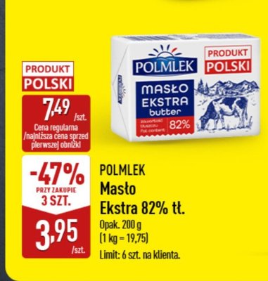Masło Ekstra 82% tł. Polmlek promocja w Aldi