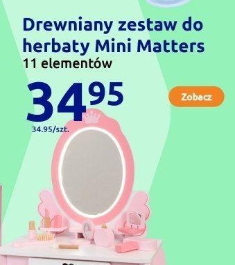 Drewniany zestaw do herbaty Mini Matters 11 elementów promocja w Action