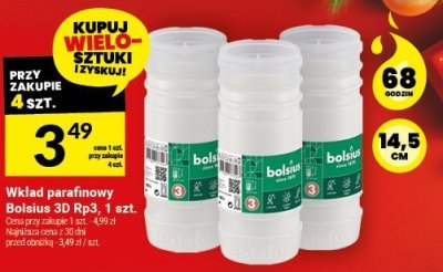 Wkład parafinowy Bolsius 3D Rp3 promocja w Twój Market