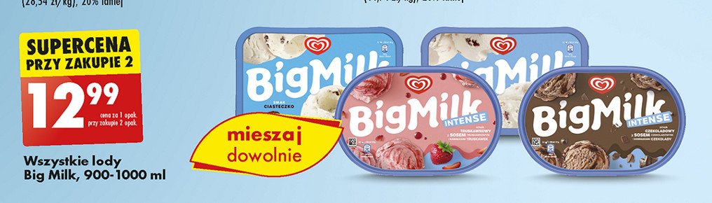 Lody ciasteczko Algida big milk promocja