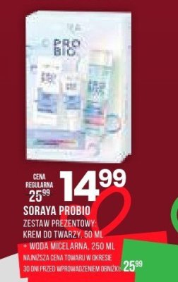 Zestaw prezentowy krem do twarzy 50 ml + woda micelarna 250 ml Soraya Probio promocja w Drogerie Natura