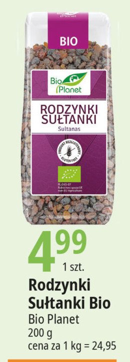 Rodzynki sułtanki bio Bio planet promocja
