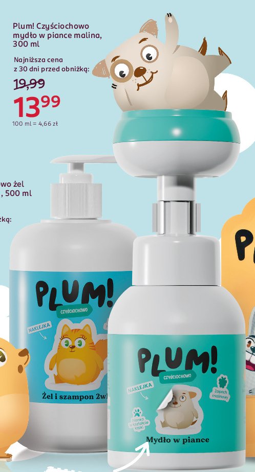 Mydło w piance malina Plum! czyściochowo promocja w Rossmann