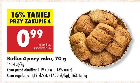 Bułka 4 pory roku promocja w Biedronka