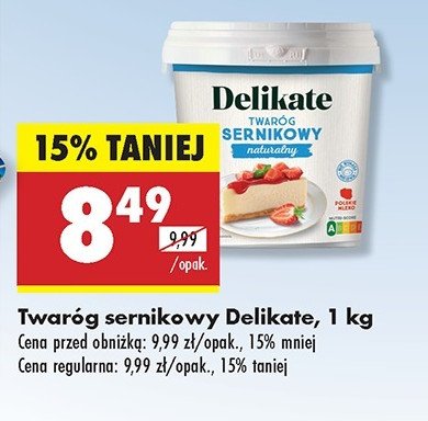 Twaróg sernikowy naturalny Delikate promocja w Biedronka