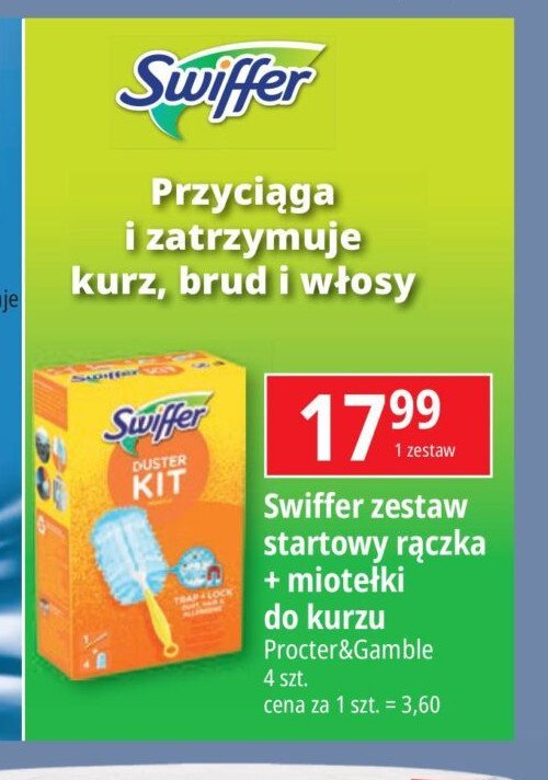 Zestaw do usuwania kurzu: 1 x rączka + 4 miotełki Swiffer promocja