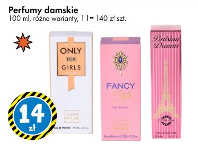 Perfumy damskie Only For Girls, Fancy, Parisian Dreams, 100 ml, różne warianty promocja w Tedi